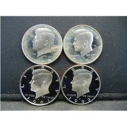 1984s,89s,91s,93s Kennedy Half Dollar Gem Proofs