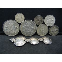 (10) Silver Foreign Coins Some Bigger Coins Noted