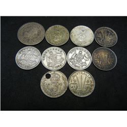 (10) Silver Foreign Coins