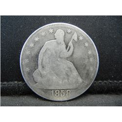 1858 O Seated Half Dollar