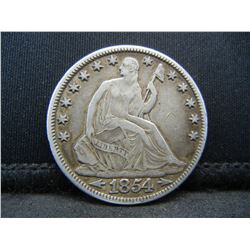 1854 Arrows Seated Half Dollar XF