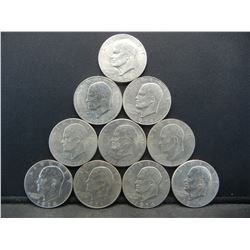10 Count United States Eisenhower Ike Clad Dollars