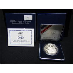 2010 United States Boy Scouts of America BSA Centennial Proof Silver Dollar in Original Packaging