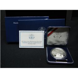 2005 United States Marine Corps 230th Anniversary Proof Silver Dollar in Original Packaging
