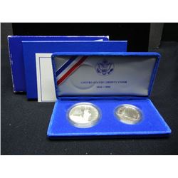 1986 United States Statue of Liberty 2 Coin Proof Set in Original Packaging