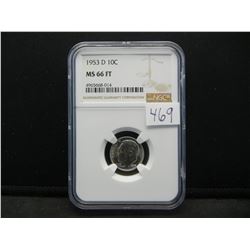 1953-D NGC MS66 FT United States Roosevelt Silver Dime