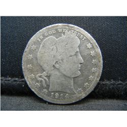 1914 United States Barber Silver Quarter