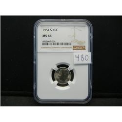 1954-S NGC MS66 Roosevelt Silver Dime