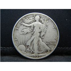 1939 United States Walking Liberty Silver Half Dollar