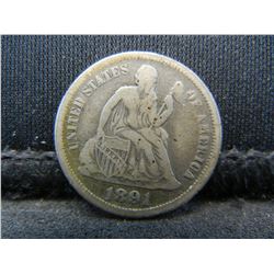 1891-O United States Seated Liberty Silver Dime