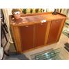 Image 1 : OAK 4.5’ LEATHER ACCENTED SIDEBOARD, RP: $2,999
