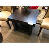 Image 1 : DARK WOOD AND LEATHER ACCENT END TABLE, RP: $1,699