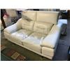 Image 1 : WHITE MODERN STYLE LEATHER LOVE SEAT WITH CHROME FEET