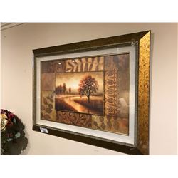 FRAMED AUTUMN THEME WALL ART, APPROX. 4’ X 3’