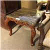 Image 1 : STONE TOP TRADITIONAL CHERRY CLAWFOOT SIDE TABLE, RP: $1,699