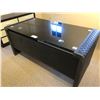 Image 1 : SMOKED GLASS AND LEATHER SIDED WRITING DESK