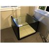 Image 1 : GLASS TOP AND WOOD SIDE END TABLE