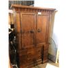 Image 1 : MAHOGANY 6.5' TRADITIONAL STYLE WITH METAL ACCENT MULTIPURPOSE ARMOIRE