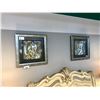 Image 1 : PAIR OF GOLD AND SILVER MUSIC AND ARCHERY MOTIF FRAMED ART PIECES, APPROX. 1.5' EACH