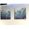Image 1 : ABSTRACT FOREST SCENE DIPTYCH WALL ART SET, APPROX. 2' EACH