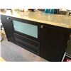 Image 1 : MARBLE TOP DARK WOOD AND LEATHER BUFFET, RP: $5,999