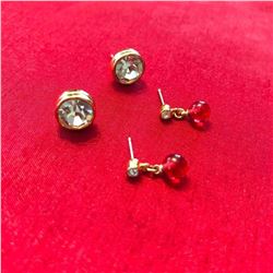 Two Pairs, Swarovski Crystal Post Earrings