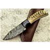 Image 1 : Custom Made Damascus Steel Ram Horn Hunting Knife