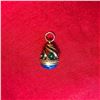 Image 1 : Lapis & Gilt Enamel Guilloche Egg Charm Pendant