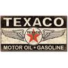 Image 1 : Texaco Motor Oil Gasoline Winged Logo Metal Advertising Sign