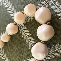 Vintage Mid-Century Costume Bead Necklace & Earrings Set