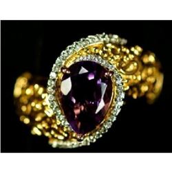 3.01ct. Pear-shaped Amethyst Costume Cocktail Ring
