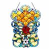 Image 1 : Tiffany-style Victorian Rose Stained Glass Window Panel