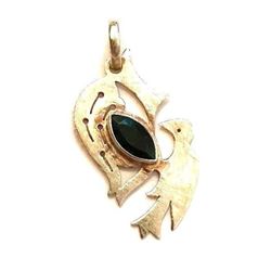 Minimalist Style Sterling Silver & Crystal Bird Pendant