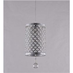 Silver Pierced Metal & Crystals Pendant Hanging Chandelier