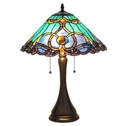 Tiffany-style Victorian Stained Glass Table Lamp