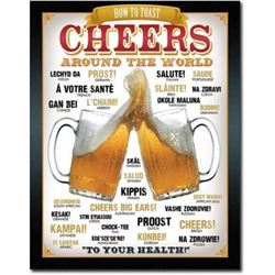 Cheers Around The World Metal Pub Bar Sign