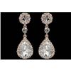 Image 1 : Rose Gold Plated Clear Crystal Champagne Drop Dangle Earrings