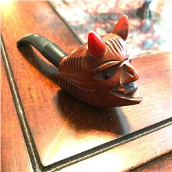 Vintage Italian Figural Devil Head Design Smokers Pipe