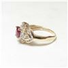 Image 2 : 1.10ct Oval Red Ruby & Diamond 14K Gold Estate Ring