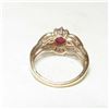 Image 3 : 1.10ct Oval Red Ruby & Diamond 14K Gold Estate Ring