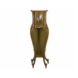 19thc French Painted Pedestal Cabinet