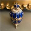 Image 2 : Russian Faberge Inspired Jeweled Trinket Box Egg