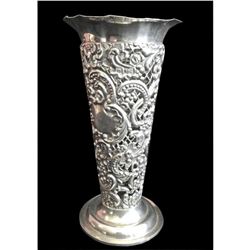 Late Victorian Period William Comyns London Silver Bud Vase