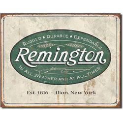 Remington Rifles, Weapons, Vintage Style Metal Advertising Pub Bar Sign