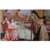 Image 1 : Continental Parlor Scene With Harp Oil Painting