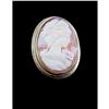Image 1 : 9kt Gold Shell Cameo Brooch Pin, Pendant