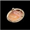 Image 2 : 9kt Gold Shell Cameo Brooch Pin, Pendant