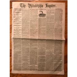 1861 Early Civil War Newspaper, The Philadelphia Inquirer, Beaufort, Port Royal, Hilton Head Island