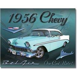 Chevy 1956 Bel Air Metal Garage Pub Bar Decorative Metal Sign