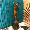 Image 2 : Art Nouveau, Signed Percimer Rudolfi, Gilt Bronze Nude Woman Sculpture "Awakening"